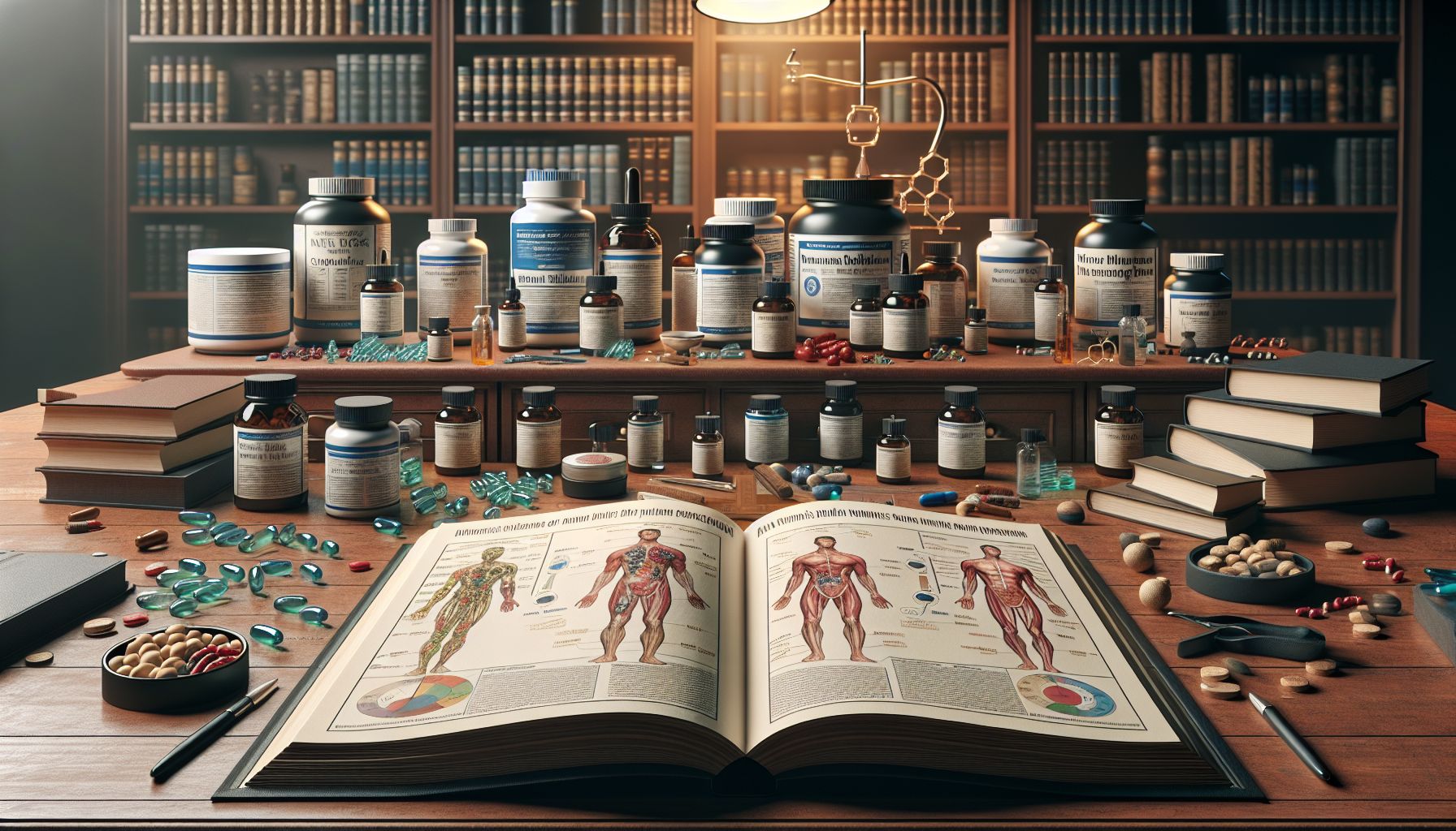 Image showing various men’s sexual health supplements, capsules, and natural ingredients for male sexual wellness
